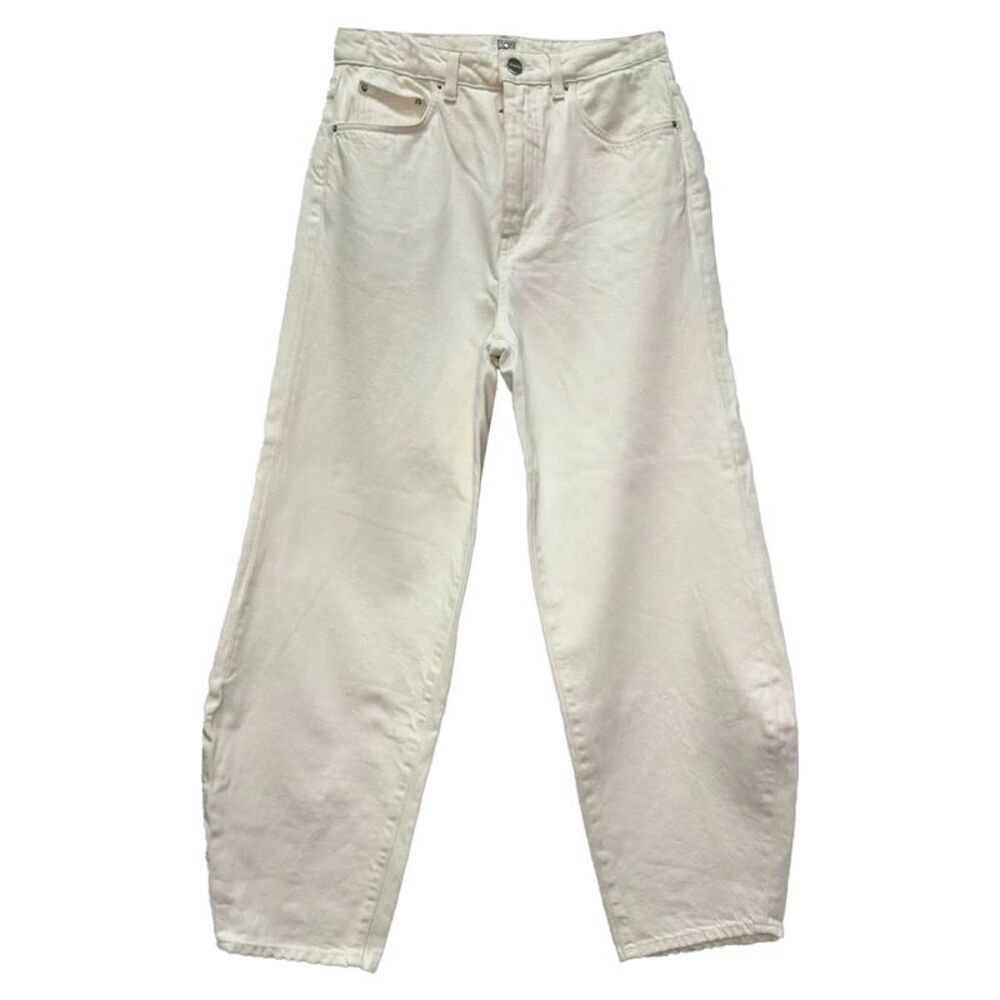 Totême Barrel-Leg Jeans in White Cotton